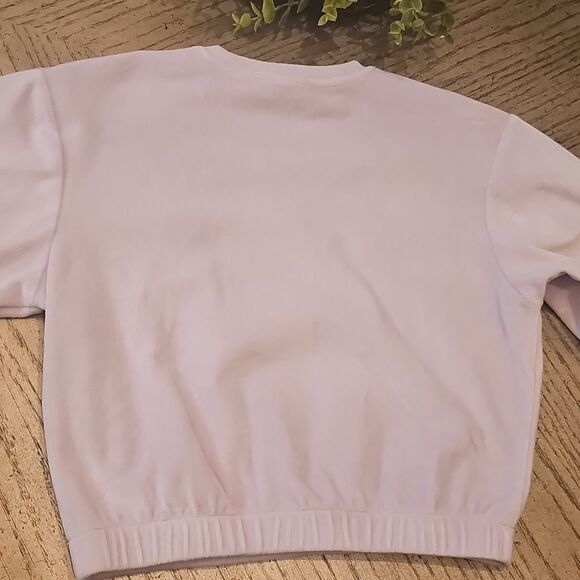 Adidas Velour Ribbed Lavender Sweatshirt Size 6 - Picture 8 of 12